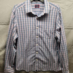 UNTUCKit Mens XL. Plaid Blue and Red button down long sleeve.